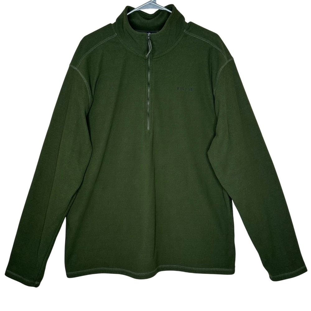 Killik Men's XXL 1/4 Zip Fleece Pullover Olive Green Outdoor Hiking Sweater